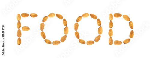 food word written by almonds