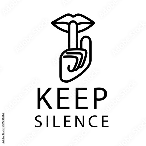 Keep silence icon template