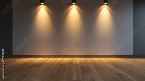 Blank background spotlights wall and floor, falling light, mixed colors, lantern reflection beige brown green pink purple dynamic energy. Product decoration, advertising presentation banners