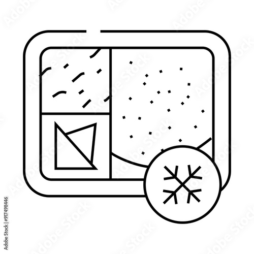 frozen lunch line icon vector. frozen lunch sign. isolated contour symbol black illustration