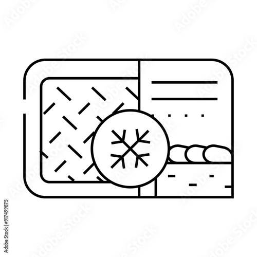 meat pie frozen dish line icon vector. meat pie frozen dish sign. isolated contour symbol black illustration