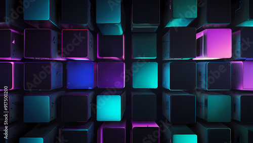 futuristic abstract background with squares as the central theme