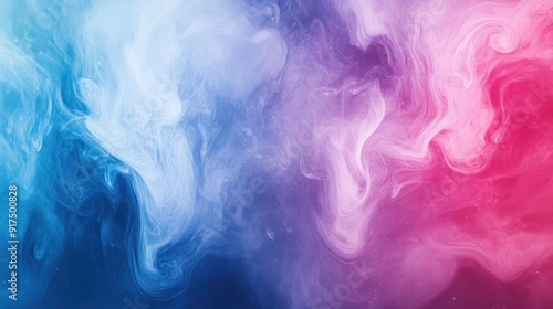 A colorful smokey background with a pink and blue object in the middle