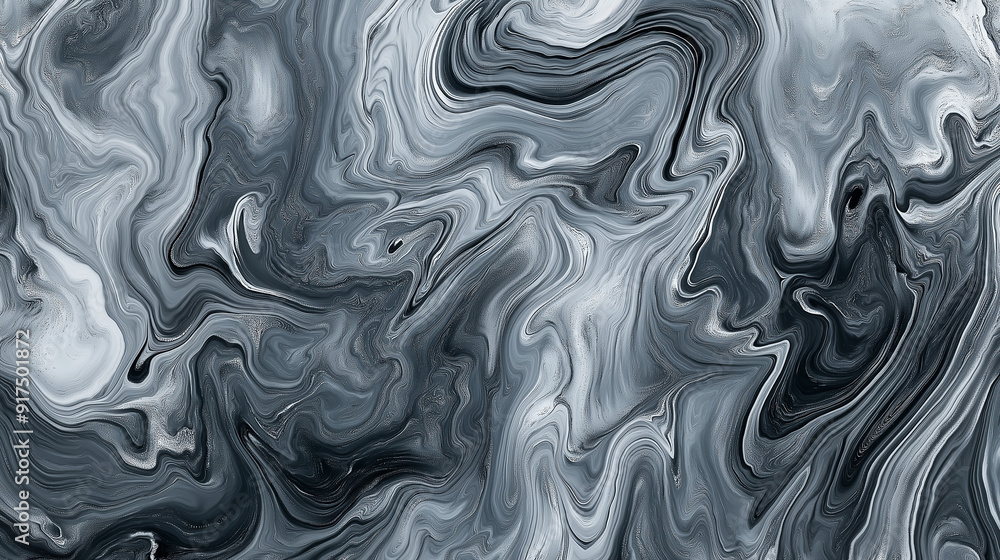 Fototapeta premium Monochromatic gray marbled paper background