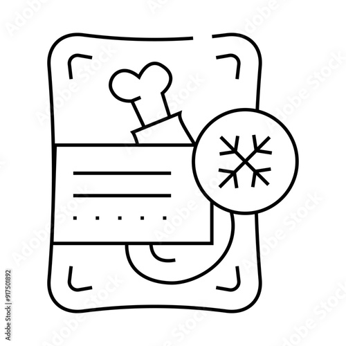 chicken meat frozen food line icon vector. chicken meat frozen food sign. isolated contour symbol black illustration