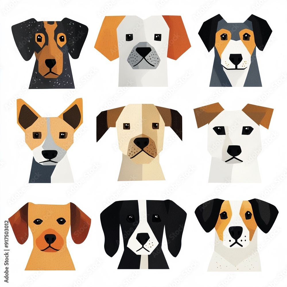 Fototapeta premium set of dogs