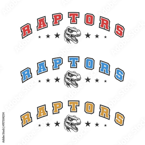 Raptors Illustration Clip Art Design Shape. Mascot Silhouette Icon Vector.