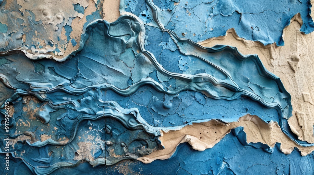 Stucco Art with Blue Shades Stucco Art with Blue Shades