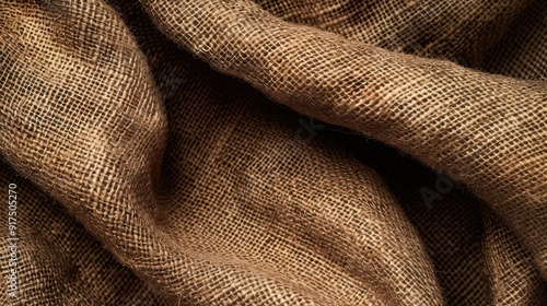 Seamless pattern of brown linen fabric texture.