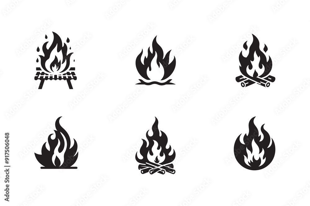 Fire icon vector set. Flame icon collection. Fire icon vector set. Flame icon collection.
