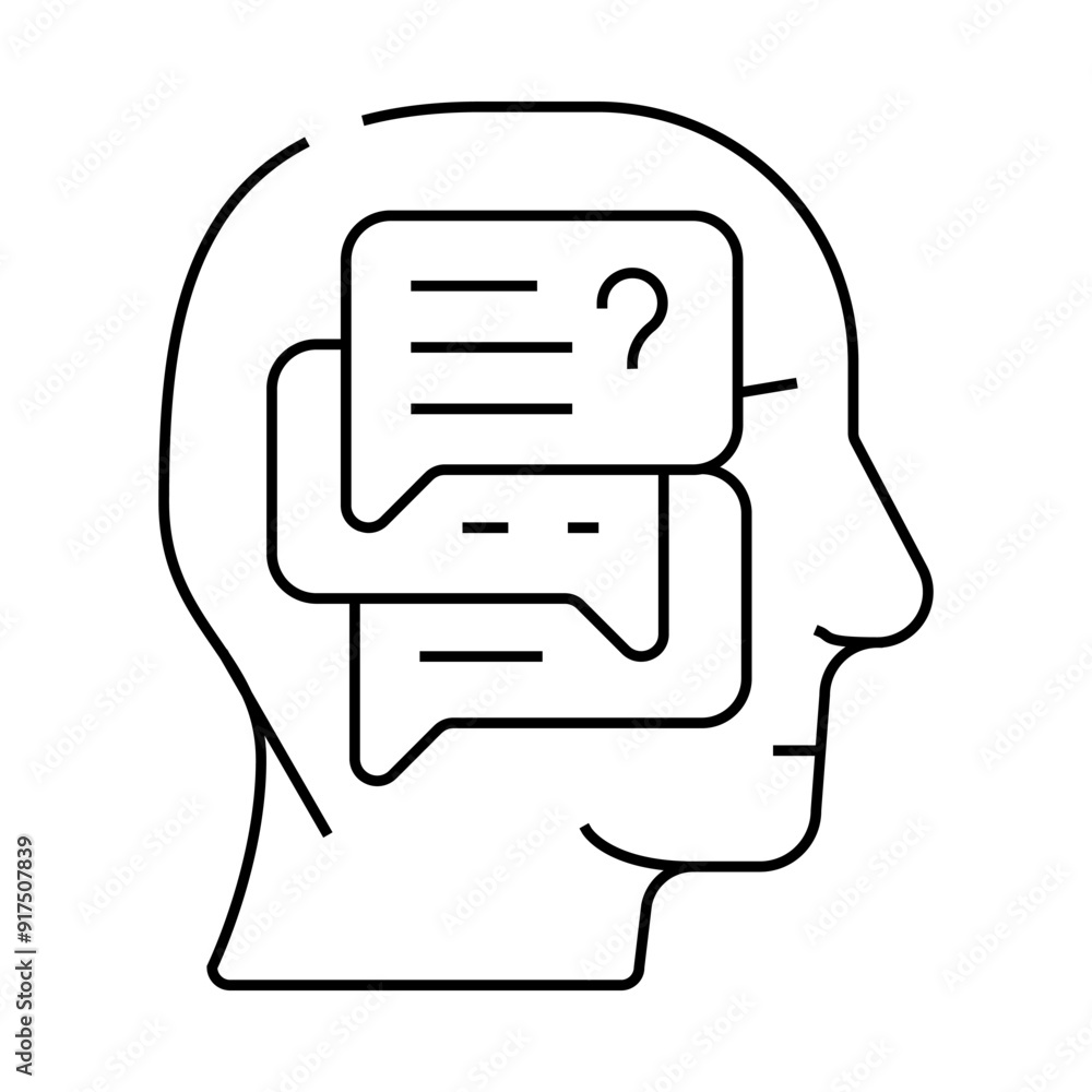 discussion in head line icon vector. discussion in head sign. isolated contour symbol black illustration discussion in head line icon vector. discussion in head sign. isolated contour symbol black illustration