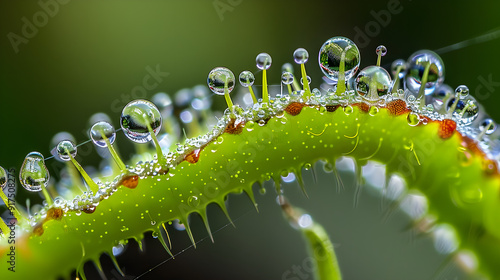 close up the amazing carnivorous plant sundew drosera Capensis photo