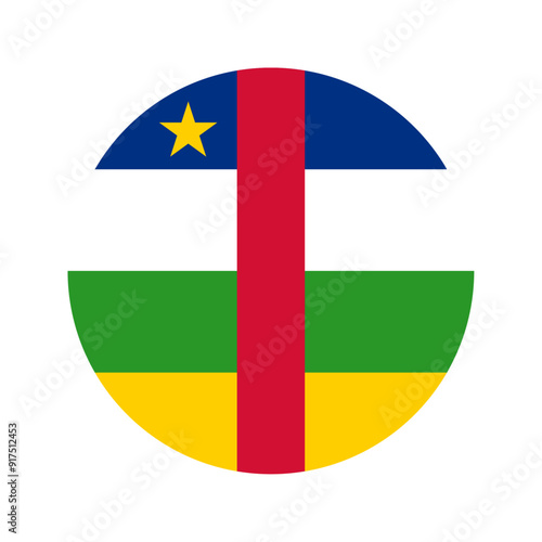 Round Central African Republic flag icon