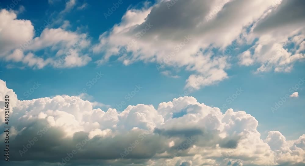 Time lapse of cumulus clouds on turquoise sky shot close up 4k animation Time lapse of cumulus clouds on turquoise sky shot close up 4k animation