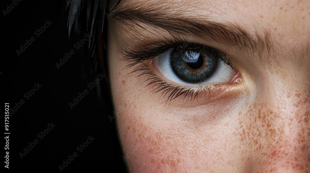 Closeup of a human eye with long eyelashes Closeup of a human eye with long eyelashes
