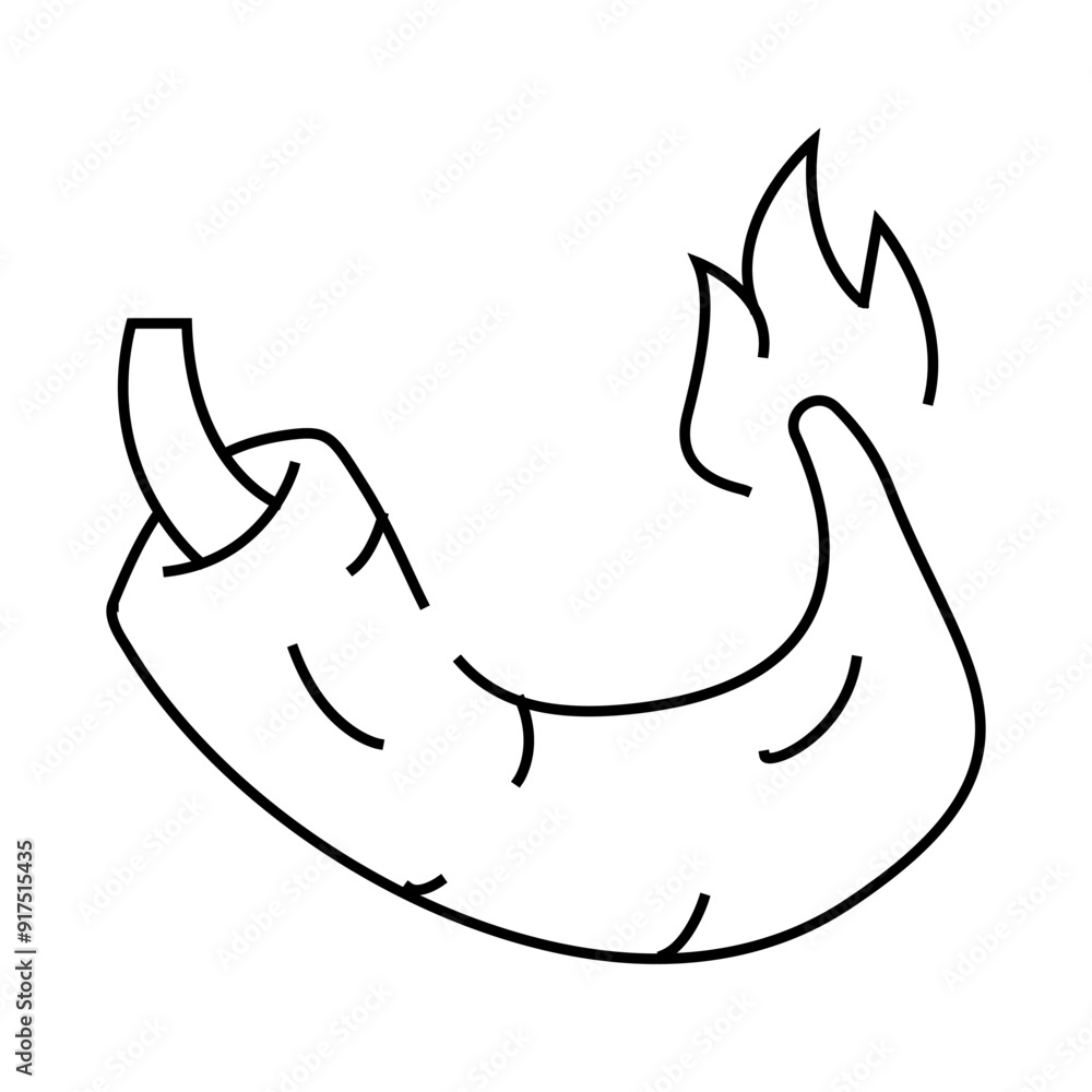 hot spice pepper vegetable line icon vector. hot spice pepper vegetable sign. isolated contour symbol black illustration hot spice pepper vegetable line icon vector. hot spice pepper vegetable sign. isolated contour symbol black illustration