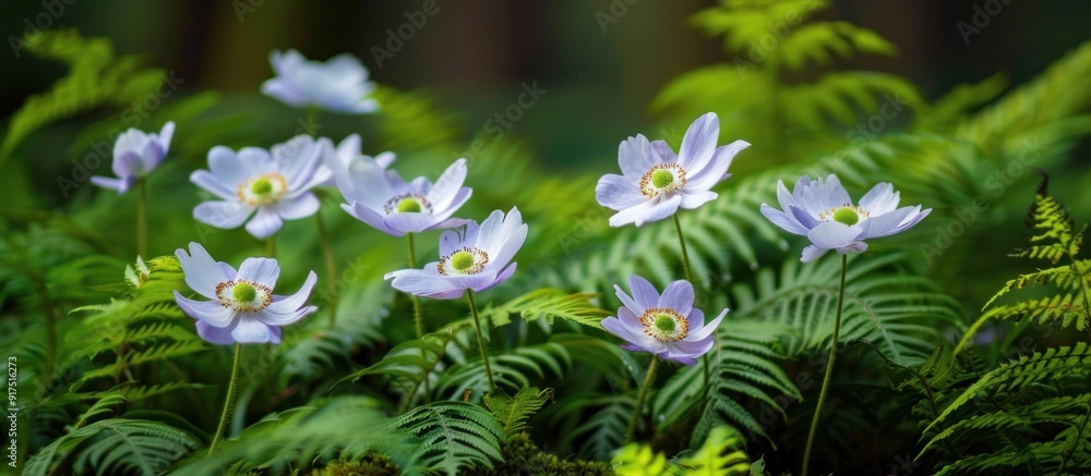 Delicate Lavender Flowers in Lush Greenery Delicate Lavender Flowers in Lush Greenery
