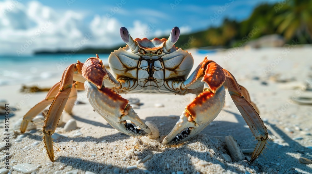 Close-up of a Crab on a Tropical Beach Close-up of a Crab on a Tropical Beach