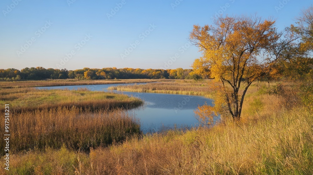 Autumn Landscape with River Autumn Landscape with River