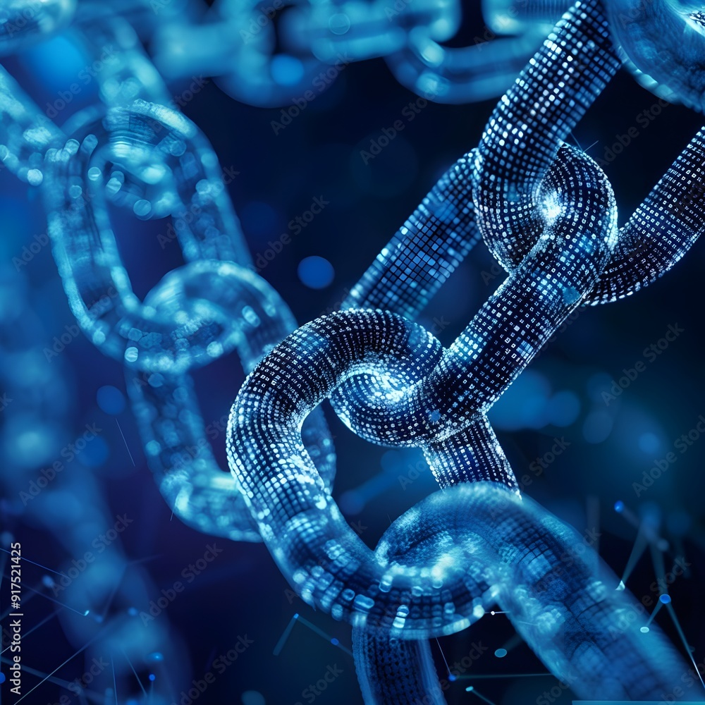 Close-up of a glowing digital DNA strand with a dark background, representing biotechnology and genetic research.