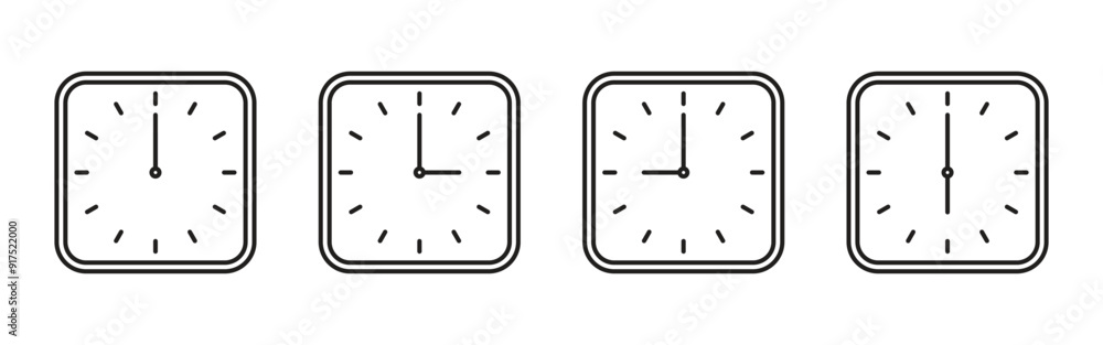 Vector Wall Clock With Different Times Vector Wall Clock With Different Times