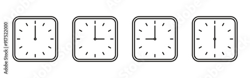 Vector Wall Clock With Different Times