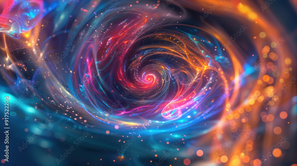 Obraz premium An abstract swirl of vibrant colors, dynamic flow, glowing highlights, and soft shadows