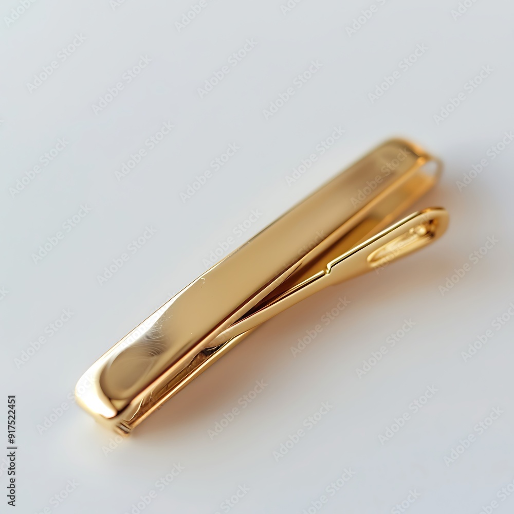Gold Tie clip isolated on white background. Gold Tie clip isolated on white background.