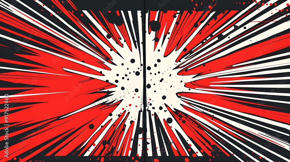 Fototapeta premium flat design red comic style background pop art