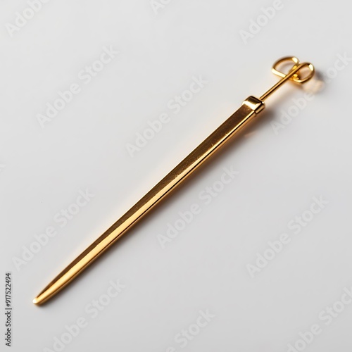 Gold Tie pin isolated on white background.