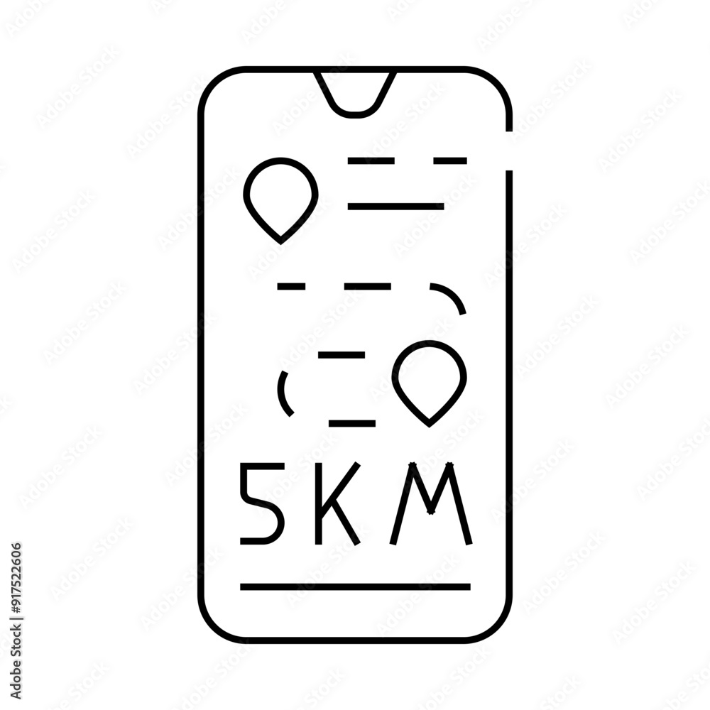 cyclic sports mobile application line icon vector. cyclic sports mobile application sign. isolated contour symbol black illustration cyclic sports mobile application line icon vector. cyclic sports mobile application sign. isolated contour symbol black illustration