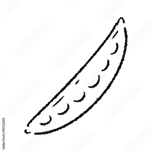 手描きのさやえんどうのイラスト2（白黒）
