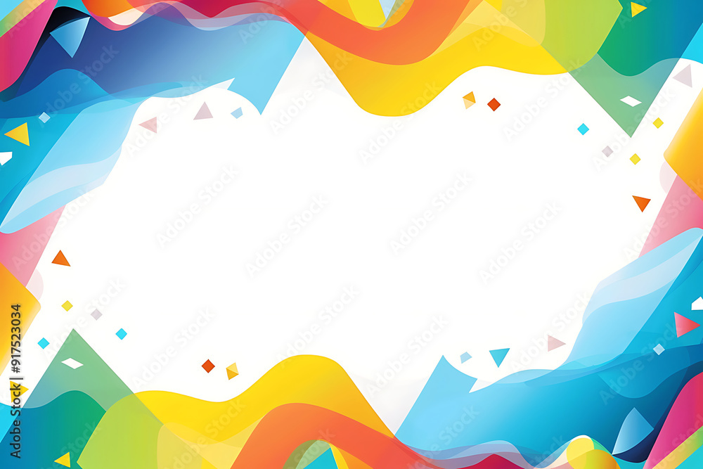 Colorful Abstract Waves with Geometric Shapes: A Vibrant Background Design Colorful Abstract Waves with Geometric Shapes: A Vibrant Background Design