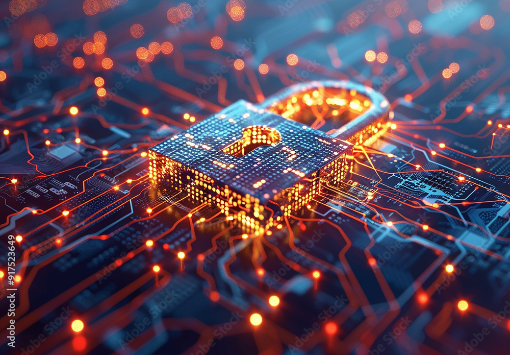 Photo of a Digital Lock on a Circuit Board Representing Cybersecurity Photo of a Digital Lock on a Circuit Board Representing Cybersecurity
