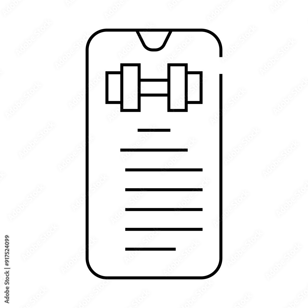 exercise description smartphone app line icon vector. exercise description smartphone app sign. isolated contour symbol black illustration exercise description smartphone app line icon vector. exercise description smartphone app sign. isolated contour symbol black illustration
