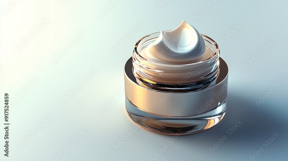 Opened jar of luxury face cream isolated on white background Opened jar of luxury face cream isolated on white background