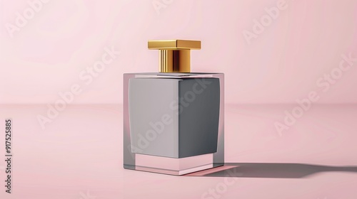 Wallpaper Mural Grey and Gold Perfume Bottle on Pink Background. Torontodigital.ca