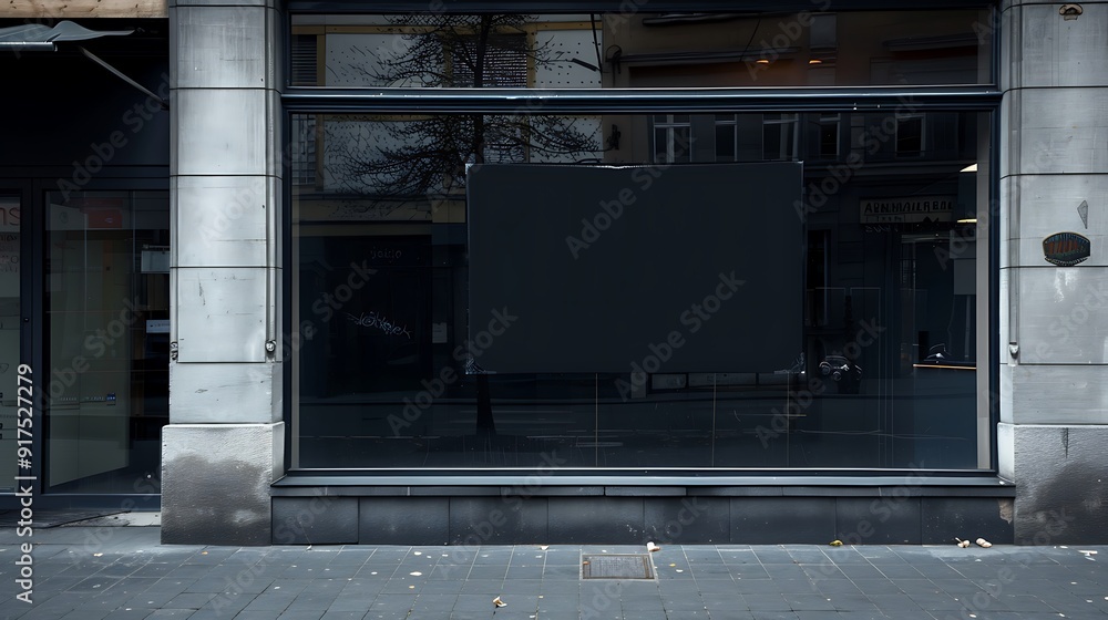 Empty shop window at night in a shopping mall in London, UK Empty shop window at night in a shopping mall in London, UK