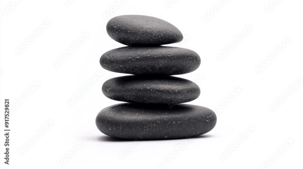 tower of black stones on a white background tower of black stones on a white background