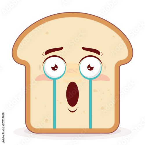 bread scared face cartoon cute