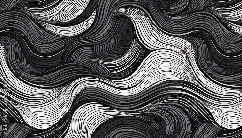 Line pattern images, wavy line patterns, black and white colors. black and white abstract background Line pattern images, wavy line patterns, black and white colors. black and white abstract background