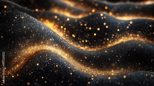 Black and gold sparkling background with luxurious shimmering patterns, creating a sophisticated and elegant ambiance