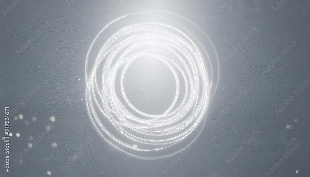 Fototapeta premium Abstract Light Rings in a circular pattern against a grey background.