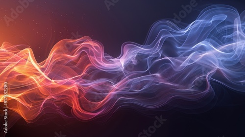 Wallpaper Mural Dynamic abstract design featuring flowing neon fabric-like shapes in vibrant blue, purple, and orange hues, creating an ethereal and captivating visual. Torontodigital.ca