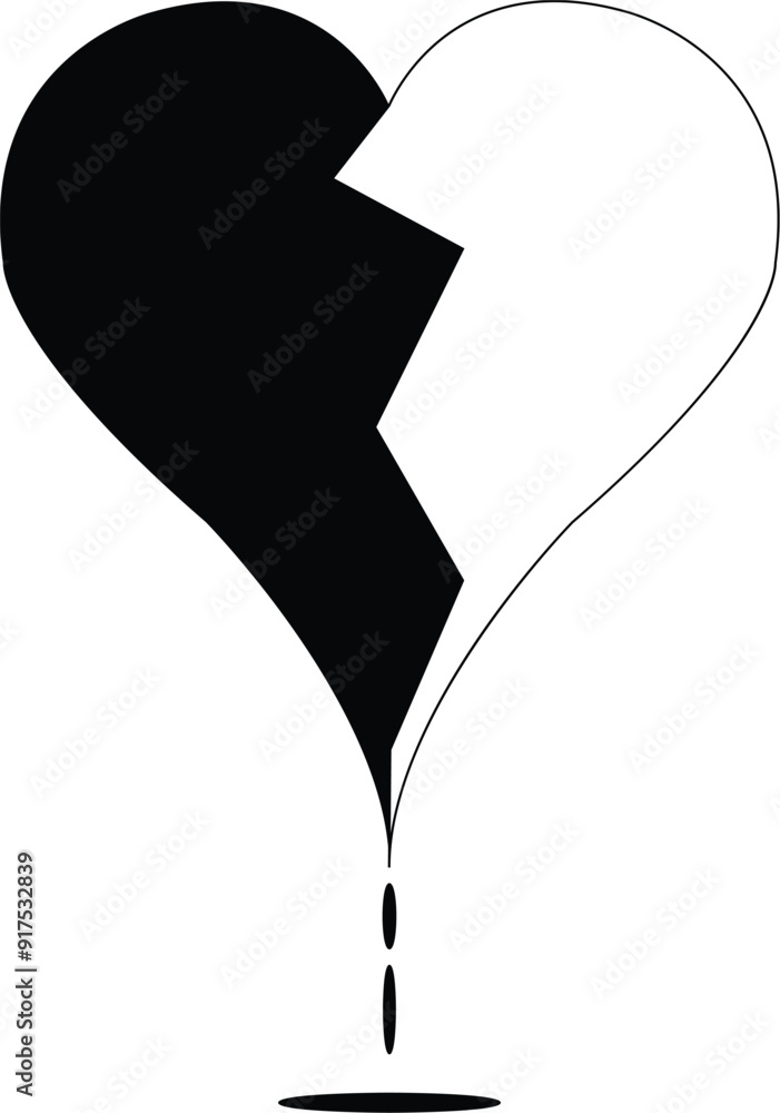 broken heart silhouette and outline broken heart silhouette and outline