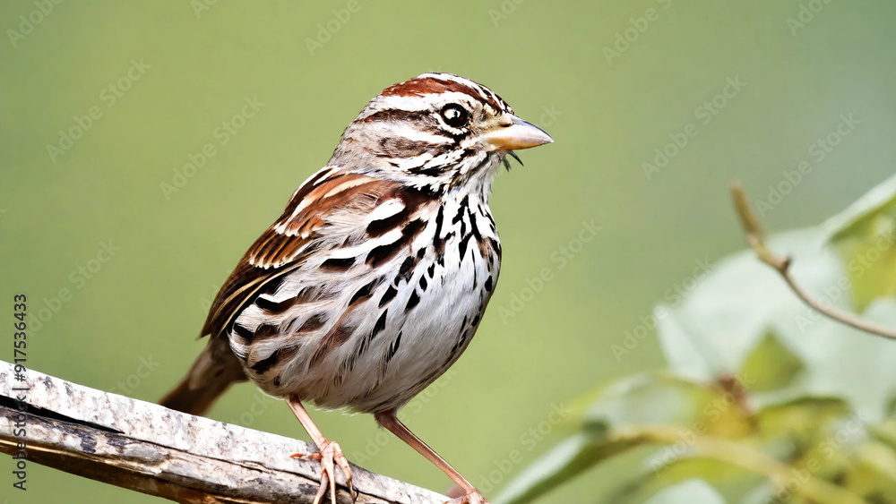 A close up of a song sparrow, widescreen 16:9, 300 dpi, with space for text A close up of a song sparrow, widescreen 16:9, 300 dpi, with space for text