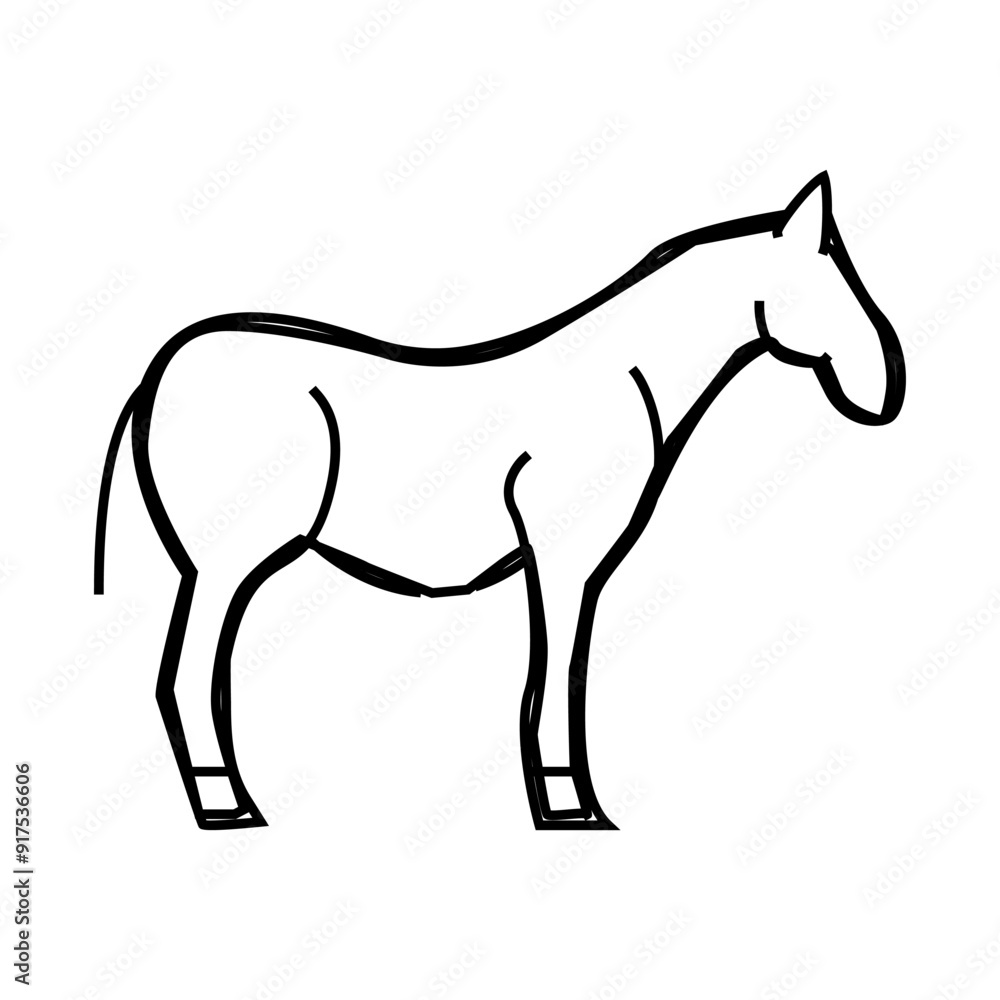 horse animal line icon vector. horse animal sign. isolated contour symbol black illustration horse animal line icon vector. horse animal sign. isolated contour symbol black illustration
