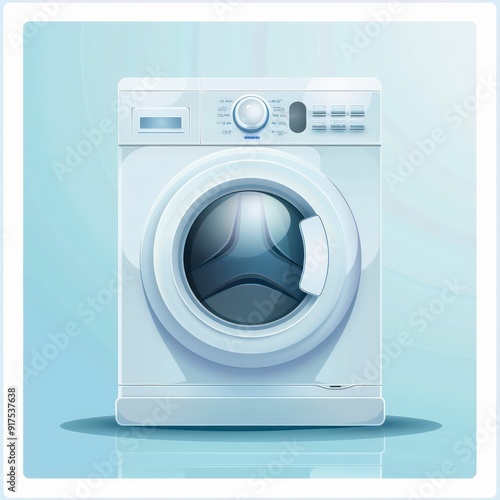  modern washing machine on a flat background