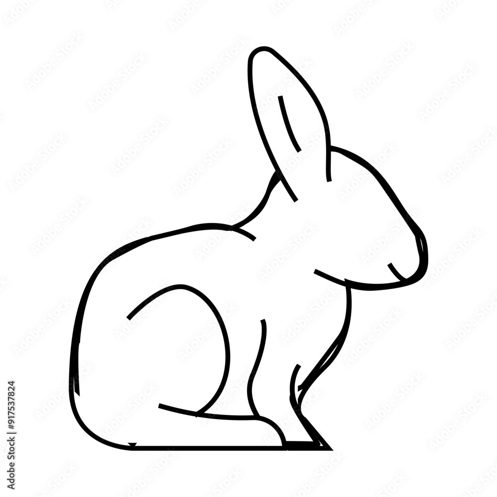 Fototapeta premium rabbit farm animal line icon vector. rabbit farm animal sign. isolated contour symbol black illustration