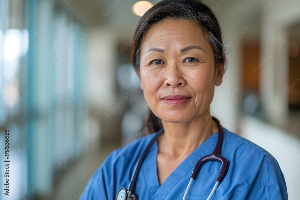 Portrait of a middle aged female registered nurse Portrait of a middle aged female registered nurse